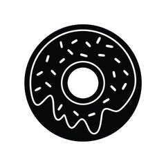 Donut With Icing Icon Vector Illustration
