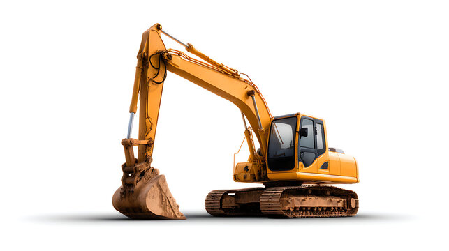 p3685236 178 A powerful excavator loader with a hydraulic hammer, demonstrating versatility for various construction projects. It is isolated on a white background for design. Construction  87958063 1