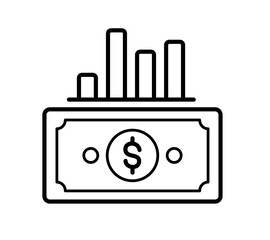 illustration of a money scale graphic. icon vector