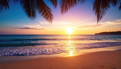 Tropical sunset beach scene (8)