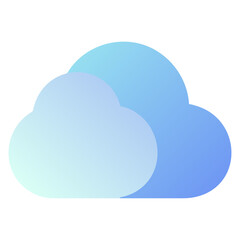 Stylized gradient cloud icon isolated on transparent background