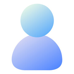 Abstract human silhouette with blue gradient isolated on transparent background