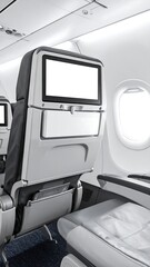Fototapeta premium Airplane seatback entertainment screen