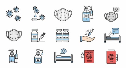 Coronavirus Prevention: Essential Icons for Health & Safety