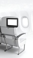 Fototapeta premium Airplane seats with blank screen
