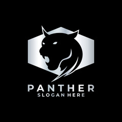 Panther head logo design vector template