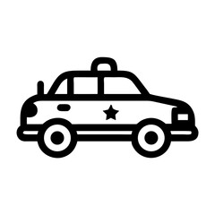 Obraz premium Minimalist Police Car Icon for Law Enforcement Design and Vector Graphics Projects