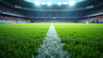 Vibrant Green Grass Field in a Sports Stadium