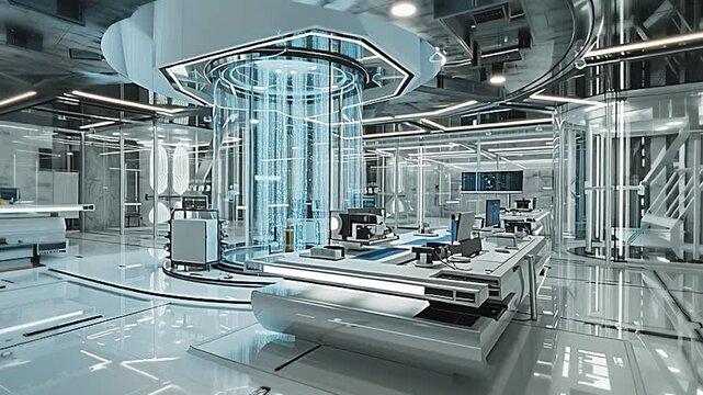 Realistic Quantum Computer in Futuristic Lab