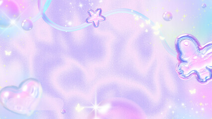 abstract pink purple background with butterflies