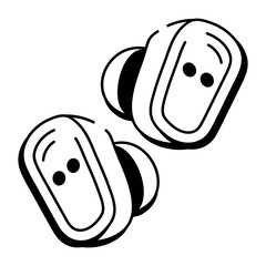 A sketchy style icon showing ear monitors
