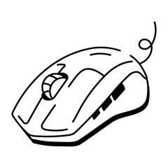 A hand drawn style icon showing gaming mouse

