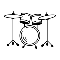 A drawing style icon representing drum set
