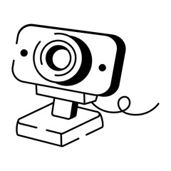 A doodle style icon representing webcam
