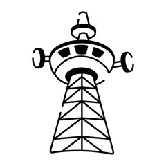 A drawing style icon showing radio tower
