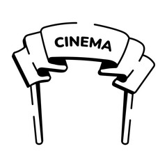 Obraz premium A drawing style icon representing cinema banner 