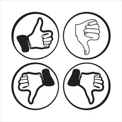 Hand thumb up and down vote symbol icon vector illustration