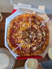 Cheesy Beef and Vegetable Pizza with Crispy Crust and Sauce