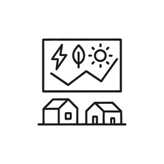 Sustainable Energy Investment Visualization Chart of Renewable Resources Homes Depicted Clean Energy Future Investment and Growth