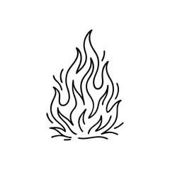 Simple Fire Illustration Black and White Minimalist Design Depicting Flames and Embers a Graphic Representation of Combustion and Heat