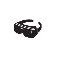 Augmented Reality Glasses Silhouette on White Background – Vector Illustration for Wearable Technology, Immersive Experience, and Digital Innovation Concepts