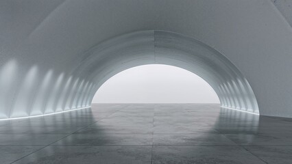 Futuristic Architecture Dome Ceiling. Modern, curved ceiling of a futuristic building