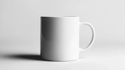 Obraz premium Blank white mug on a plain white background