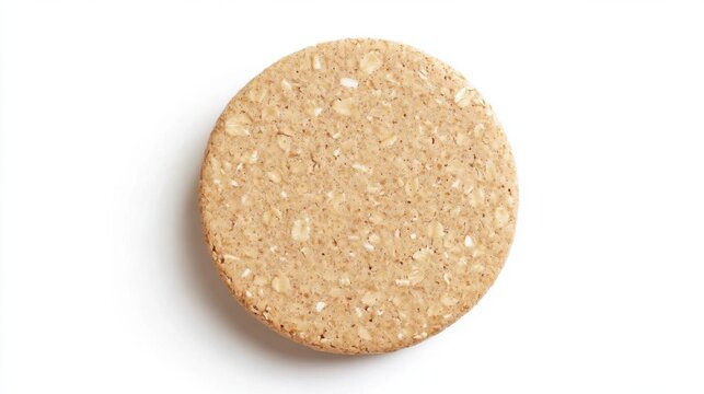Examine Oat Cake Detail on Plain Surface with Healthy Snack Theme