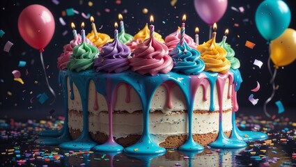 birthday candles on black background