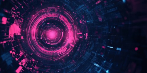 Fototapeta premium Explore abstract digital world with vibrant color, circuit board concept
