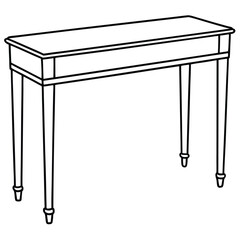 Illustration of a console table isolated on transparent background