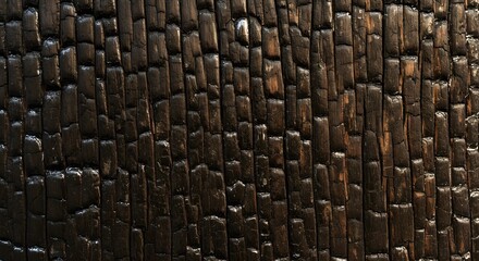 Obraz premium Charred wood texture background