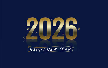 Fototapeta premium 2026 Happy new year new year's eve, celebration greeting card, new year card - Year 2026 in sparkler font and firework isolated background