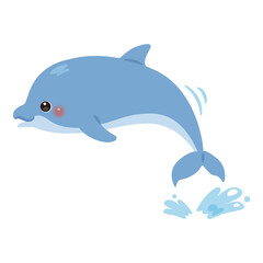 ジャンプするイルカのイラスト