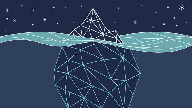 Digital Iceberg Illustration A Conceptual Rendering of the Hidden Depths