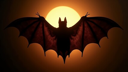 Fototapeta premium Bat silhouette against sunset