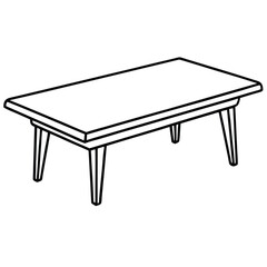 Round table with three legs isolated on transparent background