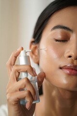 Skincare Routine with Face Serum Application