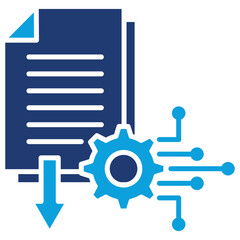 Data Extraction Flat Blue Icon