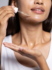 Skincare Routine with Serum Application
