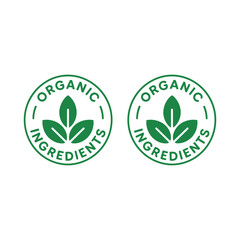 Natural organic product green line stamp quality fresh natural ingredients sticker eco friendly