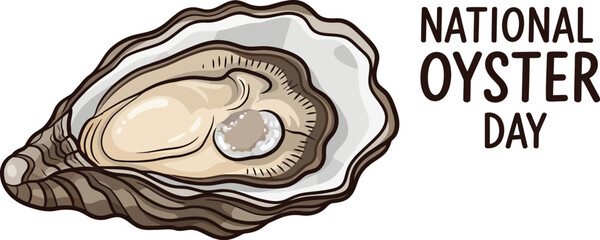 Vector art of a detailed illustration of an oyster celebrates national oyster day on a clean white background
