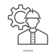 Worker Icon Line Style. Design Vector Illustration