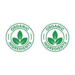 Natural organic product green line stamp quality fresh natural ingredients sticker eco friendly