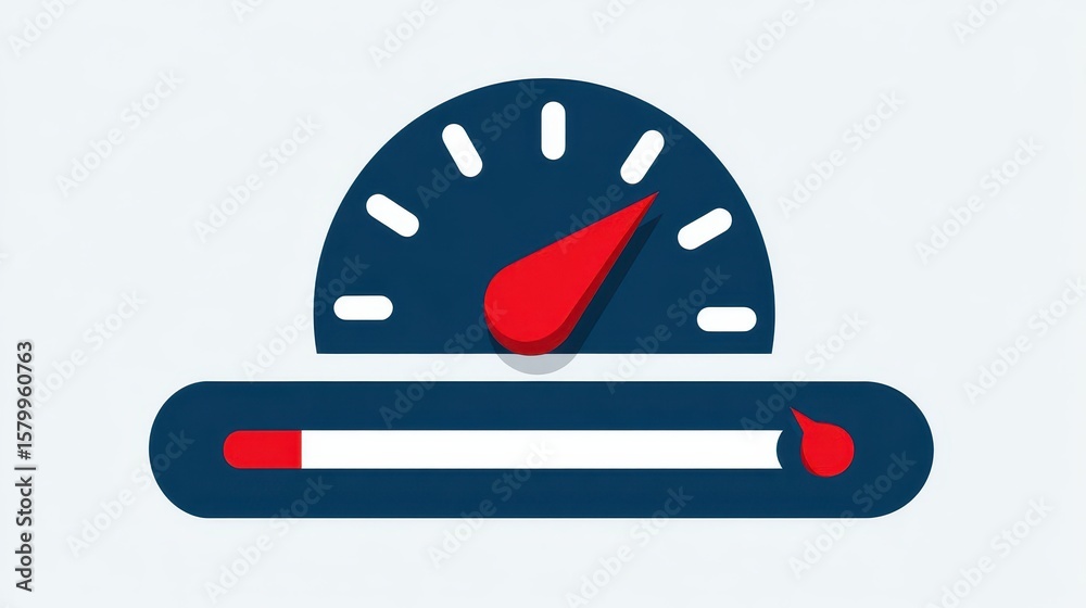 Poster a progress meter graphic with a speedometer.