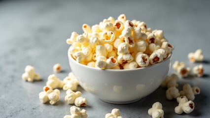 White Bowl of Fresh Popcorn