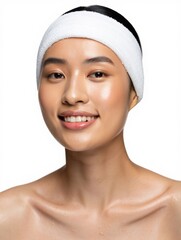 Radiant Woman with Fresh Skin and Headband