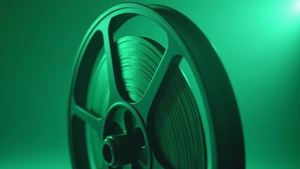 Classic Film Reel with Green Light