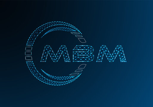 MBM low poly letter logo vector design. MBM lower poly logo design. Low poly logo.