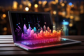 Digital tablet displaying a heartbeat graph in a composite image